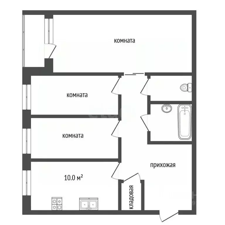 3-к кв. Ярославская область, Ярославль Ленинградский просп., 74к3 ... - Фото 2
