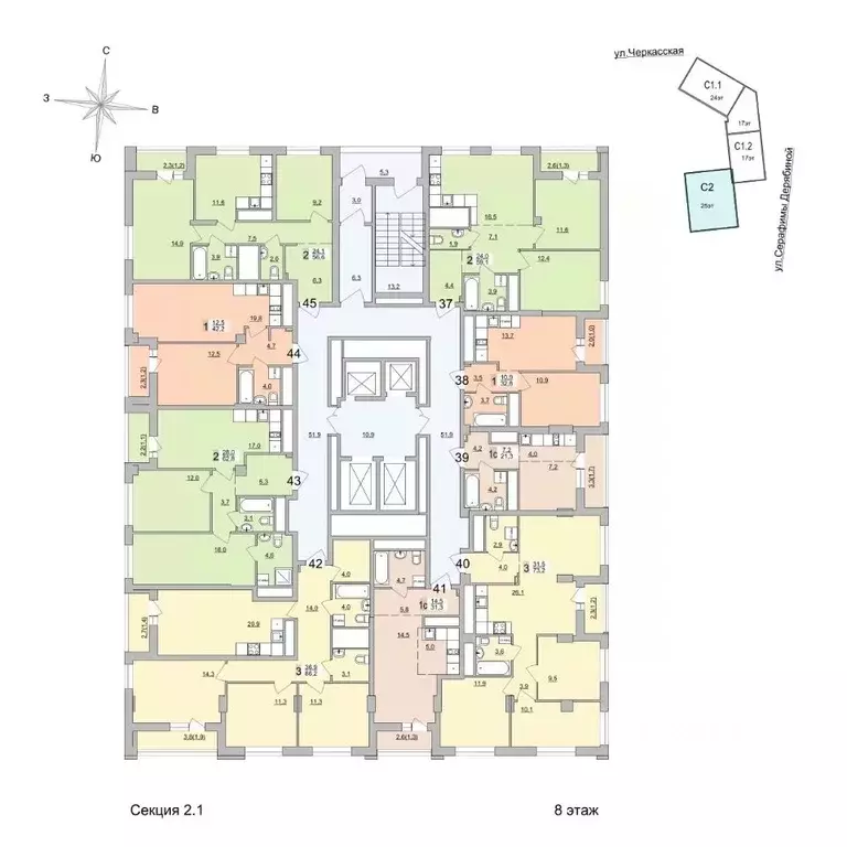 2-к кв. Свердловская область, Екатеринбург ул. Черкасская, 5к3 (57.75 ... - Фото 2