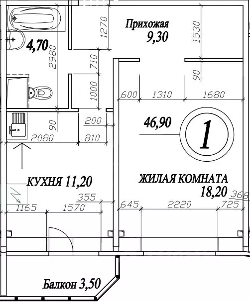 1-к кв. Московская область, Истра муниципальный округ, с. Рождествено ... - Фото 1