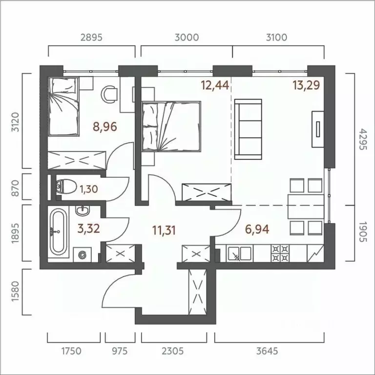2-к кв. Иркутская область, Иркутск ул. 6-я Советская, 2 (57.56 м) - Фото 0