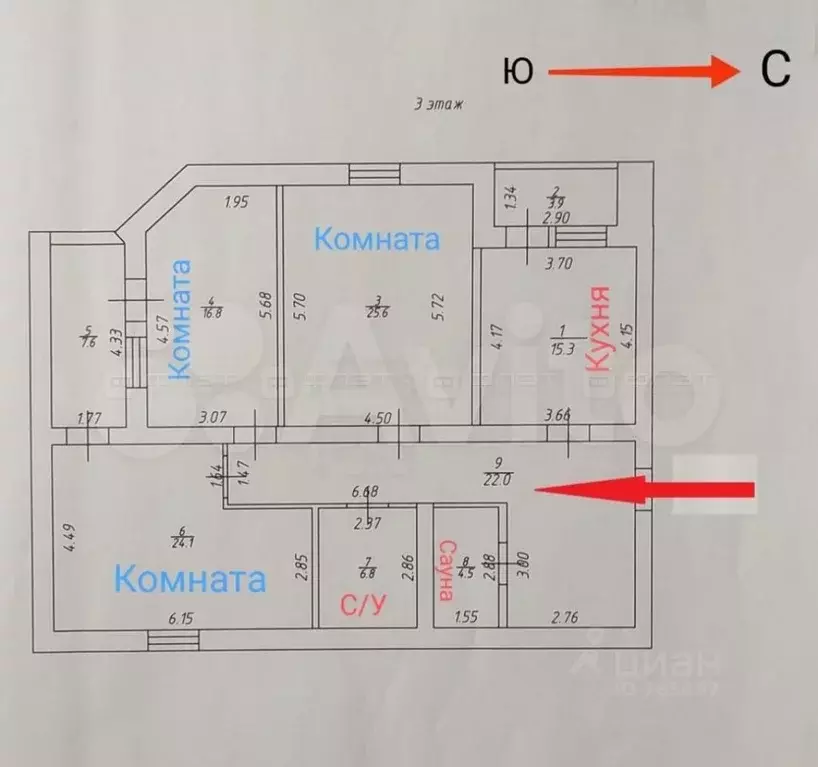 3-к кв. Татарстан, Казань ул. Дубравная, 63к2 (124.7 м) - Фото 2