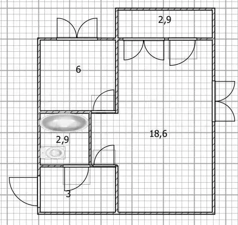 1-к. квартира, 33 м, 4/5 эт. - Фото 1