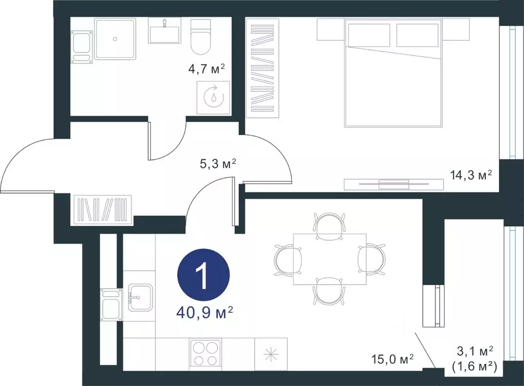 1-к кв. Воронежская область, Воронеж ул. Ворошилова, 19 (40.9 м) - Фото 1