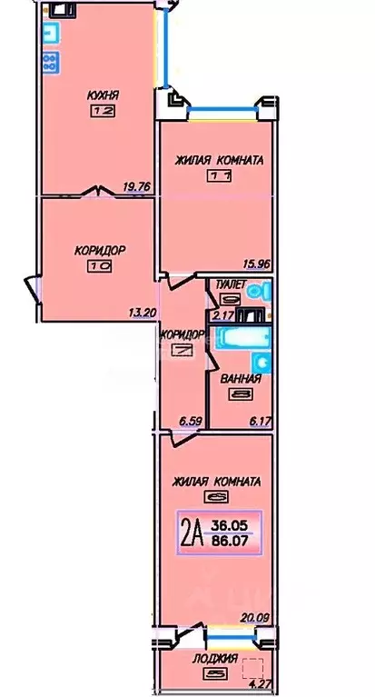2-к кв. Московская область, Дзержинский Угрешская ул., 34 (86.1 м) - Фото 2