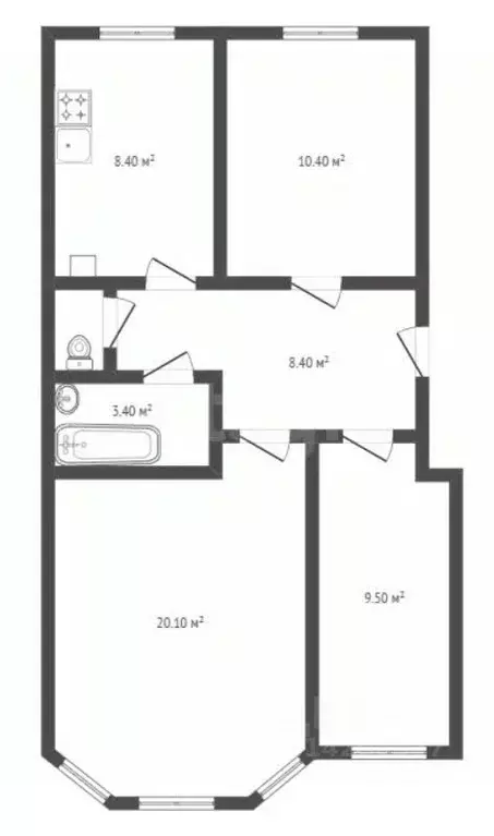 3-к кв. Воронежская область, Грибановский пгт ул. Машзаводская, 2 ... - Фото 2