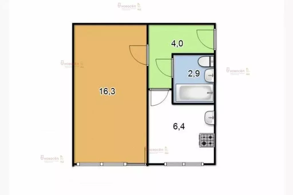 1-комнатная квартира: Дегтярск, улица Димитрова, 20 (31 м) - Фото 1