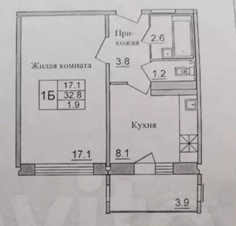 1-к кв. Псковская область, Псков ул. Юности, 9 (32.0 м) - Фото 0