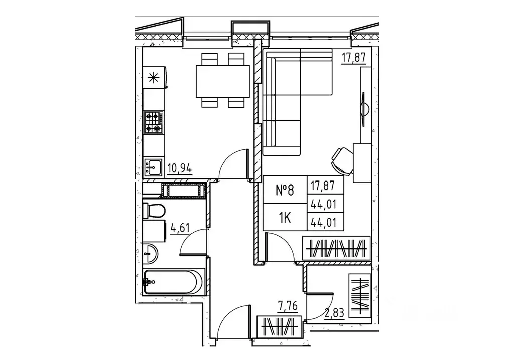 1-к кв. Московская область, Дубна ул. Понтекорво (44.01 м) - Фото 1