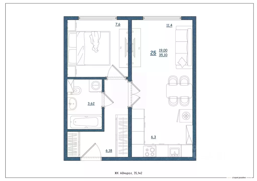 2-к кв. Ярославская область, Ярославль Шандорная ул., 14 (35.1 м) - Фото 2