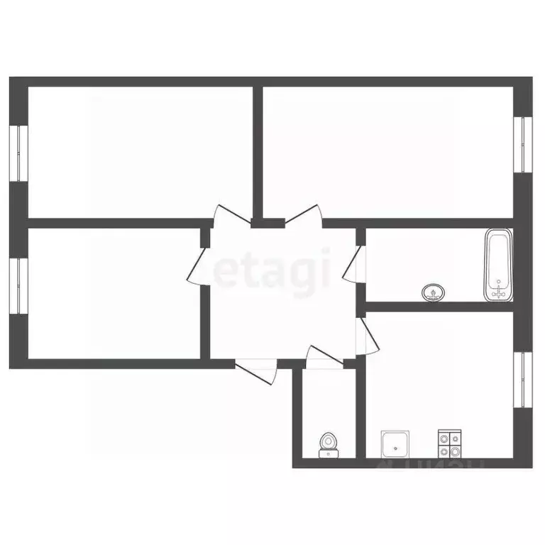 Комната Тамбовская область, Тамбов ул. Мастерских, 11А (55.3 м) - Фото 2