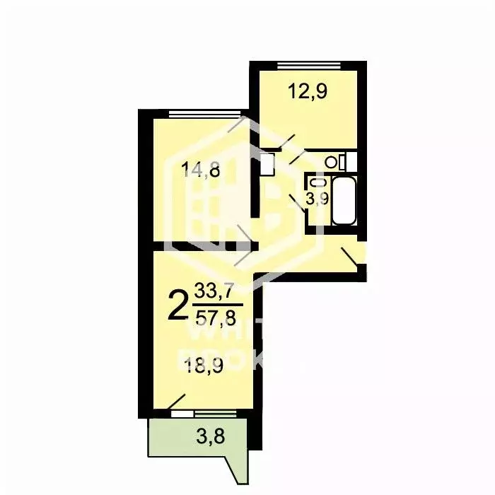 2-к кв. Москва Кунцевская ул., 4К1 (57.8 м) - Фото 1
