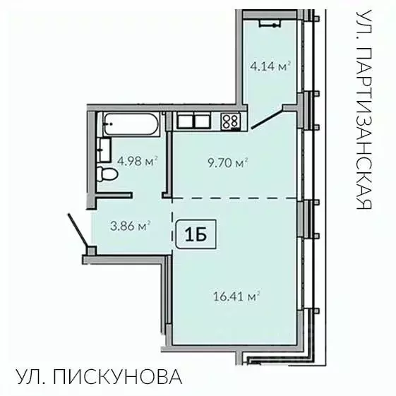 1-к кв. Иркутская область, Иркутск Байкальская ул., 91 (38.59 м) - Фото 1