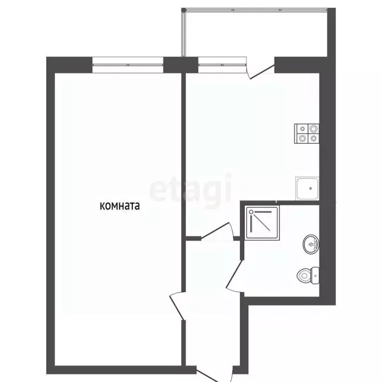 1-к кв. Омская область, Омск ул. 21-я Амурская, 69к1 (35.5 м) - Фото 1