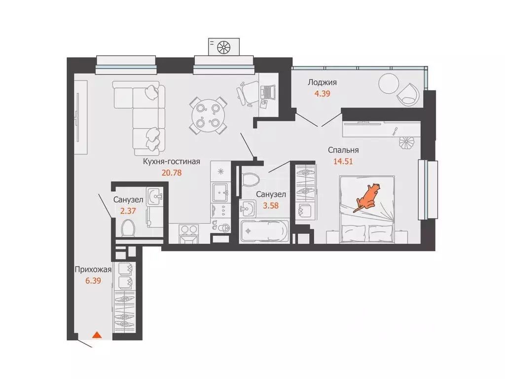 1-к кв. Удмуртия, Ижевск ул. Холмогорова, 121 (50.0 м) - Фото 1