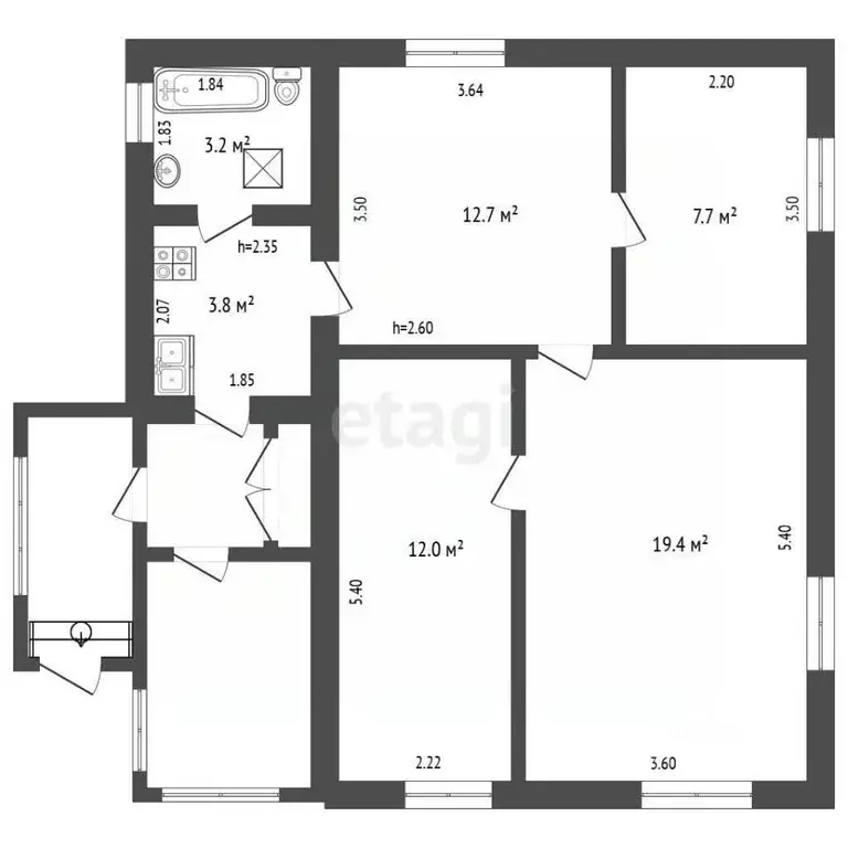 Дом в Владимирская область, Гусь-Хрустальный Дальняя ул., 12 (57 м) - Фото 2