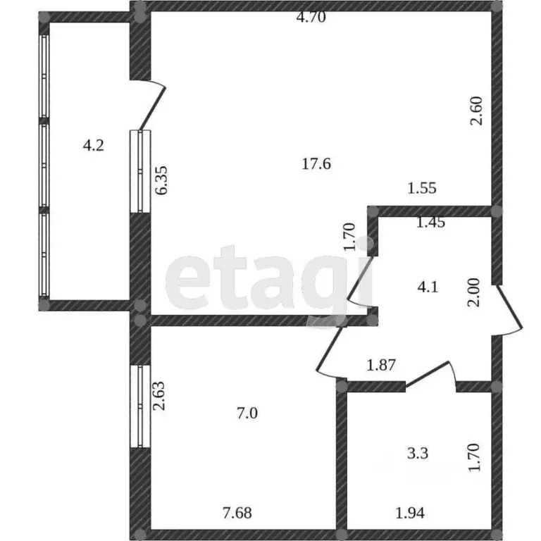 1-к кв. Тюменская область, Ишим ул. 8 Марта (33.6 м) - Фото 0