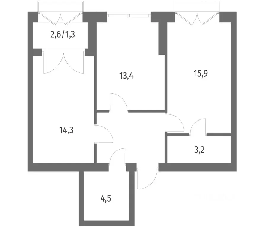 2-к кв. Санкт-Петербург ул. Академика Константинова, 1к1 (60.76 м) - Фото 0