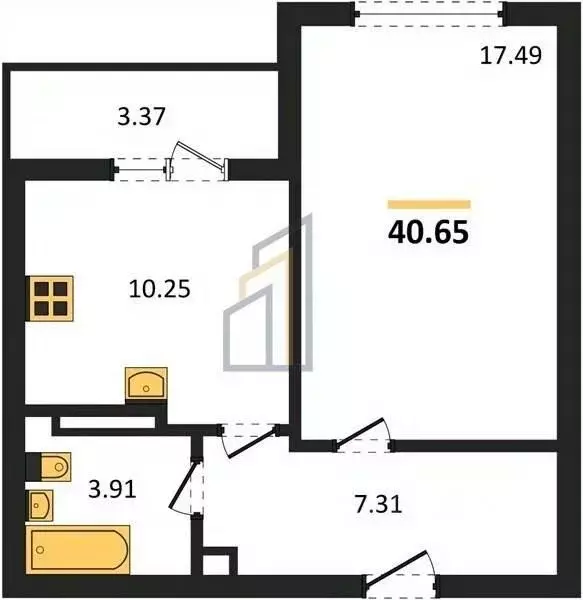 1-к кв. Крым, Евпатория ул. Чапаева, 28Л (40.65 м) - Фото 2
