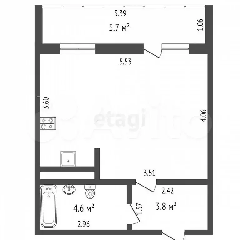 Квартира-студия, 29,9 м, 3/9 эт. - Фото 0