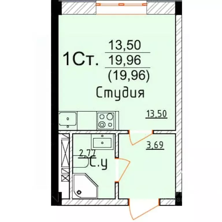 Студия Дагестан, Дербент ул. Графа Воронцова, 80 (19.96 м) - Фото 0
