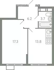 1-комнатная квартира: посёлок городского типа Молоково, жилой комплекс ... - Фото 1