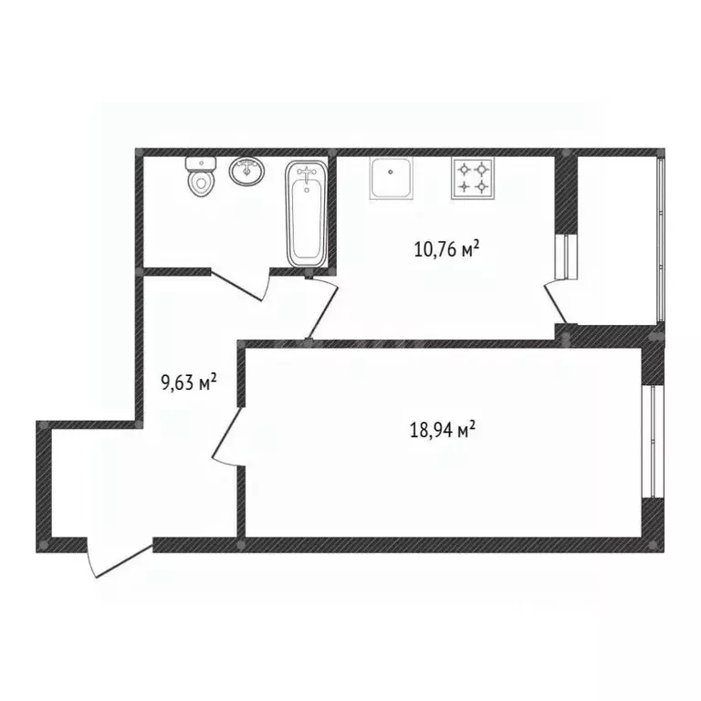 1-к кв. Башкортостан, Уфа ул. Дмитрия Купцова, 4 (42.7 м) - Фото 2