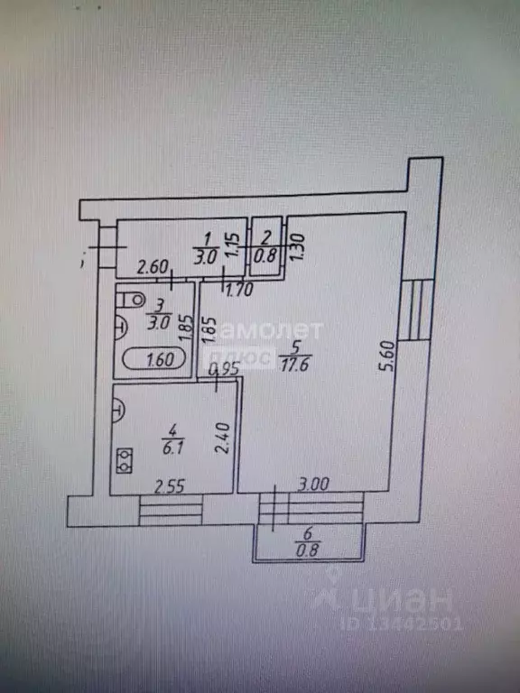1-к кв. Татарстан, Нижнекамск просп. Строителей, 13 (30.5 м) - Фото 2