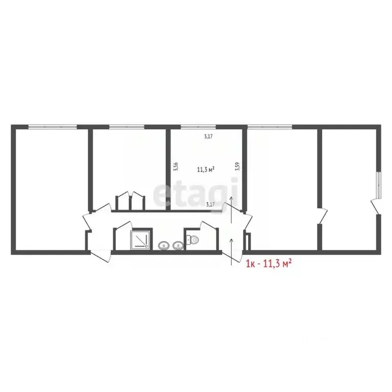 Комната Свердловская область, Екатеринбург ул. Июльская, 16 (11.3 м) - Фото 2