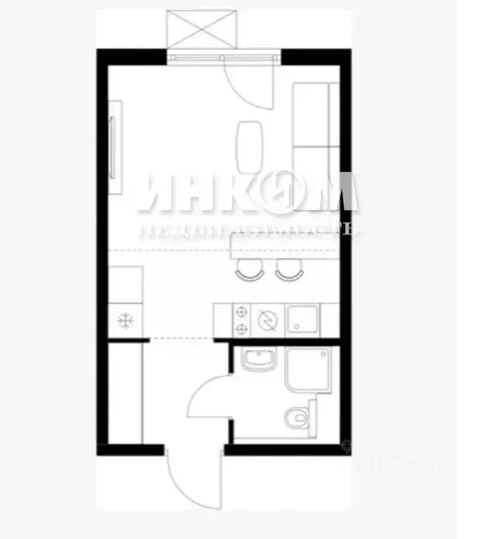Студия Москва ул. Братьев Бромлей (25.0 м) - Фото 1