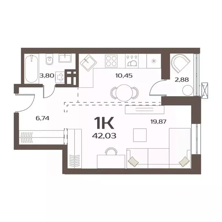 1-к кв. Приморский край, Владивосток ул. Слуцкого, 5А (42.03 м) - Фото 1