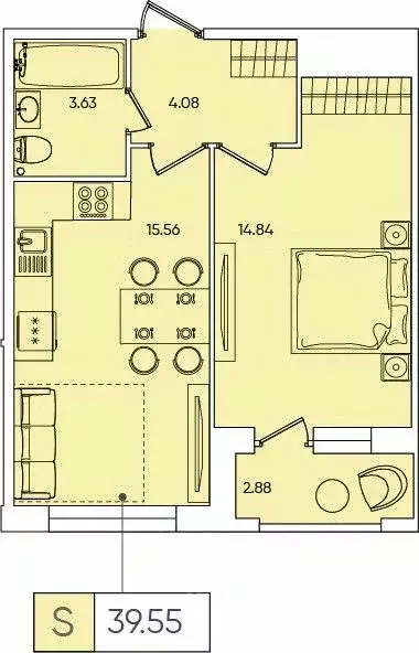 1-к кв. Санкт-Петербург Планерная ул., 87к1 (39.2 м) - Фото 0