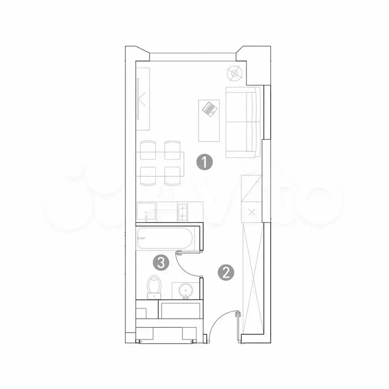 Квартира-студия, 26,8 м, 5/29 эт. - Фото 0