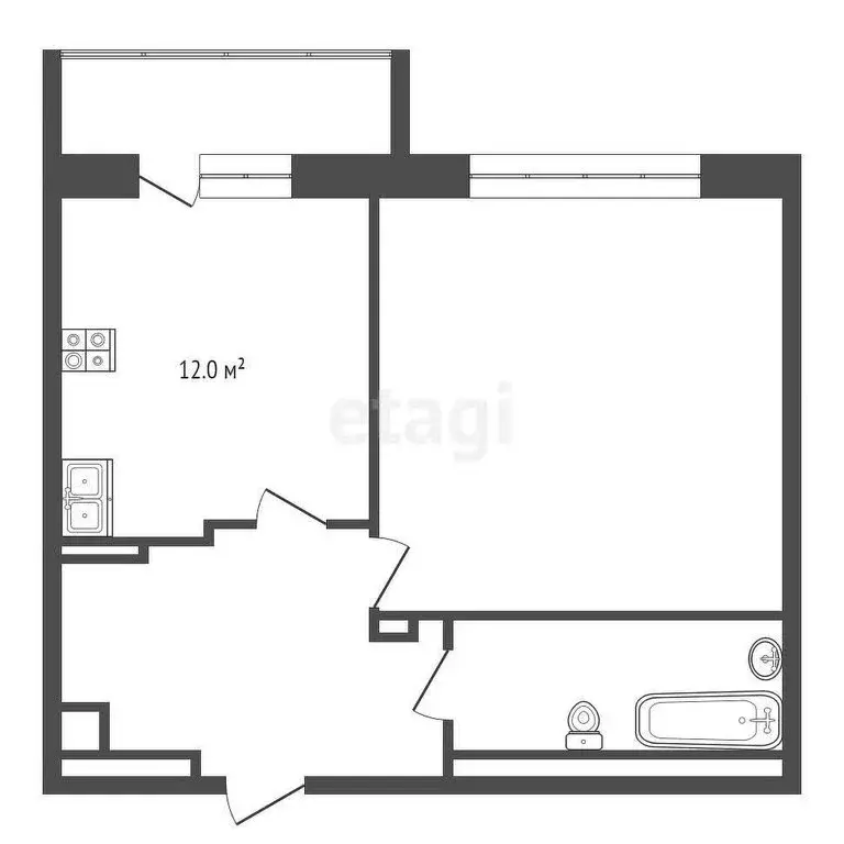 1-комнатная квартира: Омск, проспект Комарова, 14к1 (44.1 м) - Фото 0