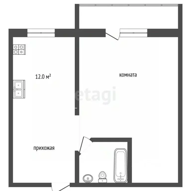 1-к кв. Владимирская область, Муром ул. Каштановая, 13 (40.5 м) - Фото 2