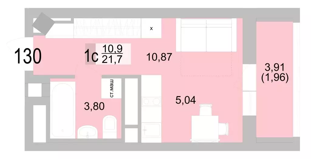 Квартира-студия: Екатеринбург, Черкасская улица, 5к1 (21.67 м) - Фото 0