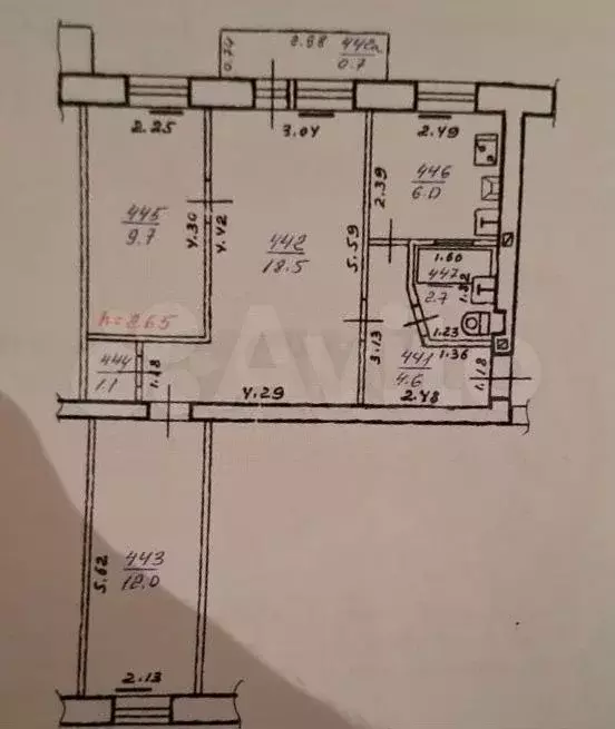 3-к. квартира, 55 м, 5/5 эт. - Фото 0