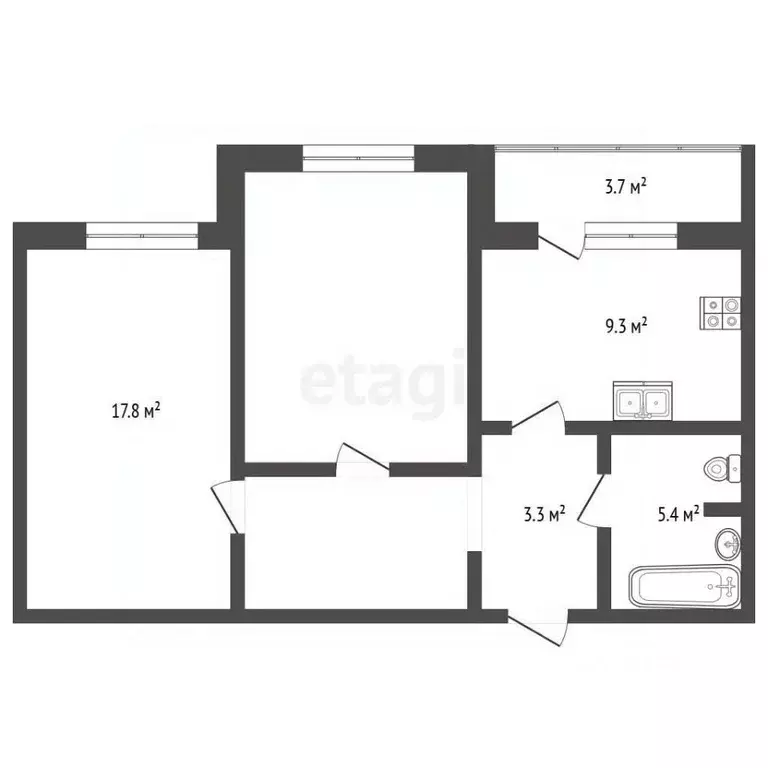 2-к кв. Тюменская область, Тюмень ул. Павла Шарова, 1к1 (59.0 м) - Фото 2