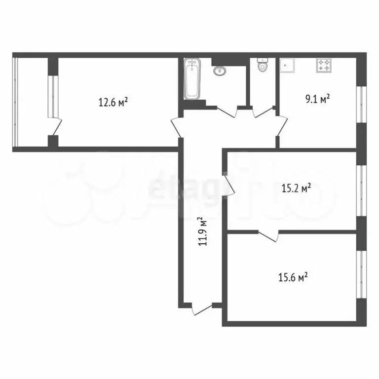 3-к. квартира, 75 м, 8/9 эт. - Фото 0