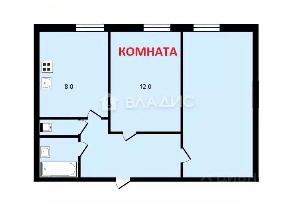 Комната Москва Клязьминская ул., 5К1 (11.2 м) - Фото 1