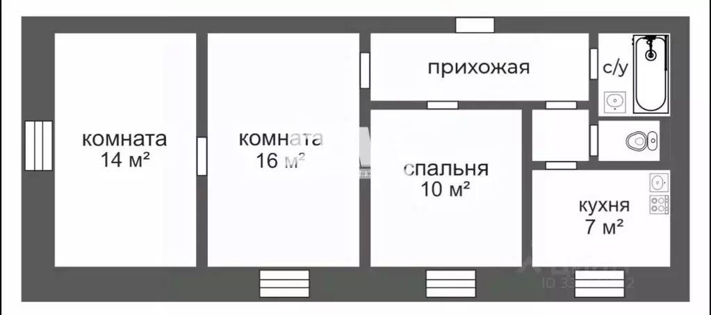 3-к кв. Челябинская область, Еманжелинск ул. Мира, 5 (60.0 м) - Фото 1