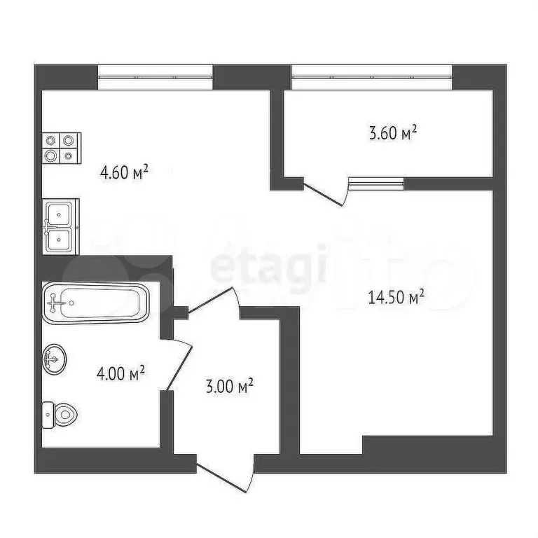 Квартира-студия, 29,7 м, 4/17 эт. - Фото 0