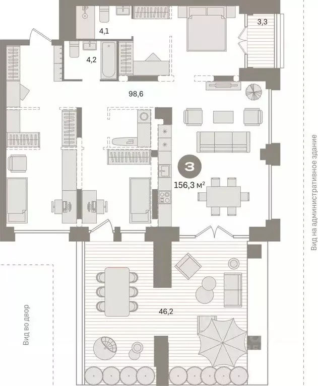 3-к кв. Ханты-Мансийский АО, Сургут Пролетарский просп., с9 (156.29 м) - Фото 1