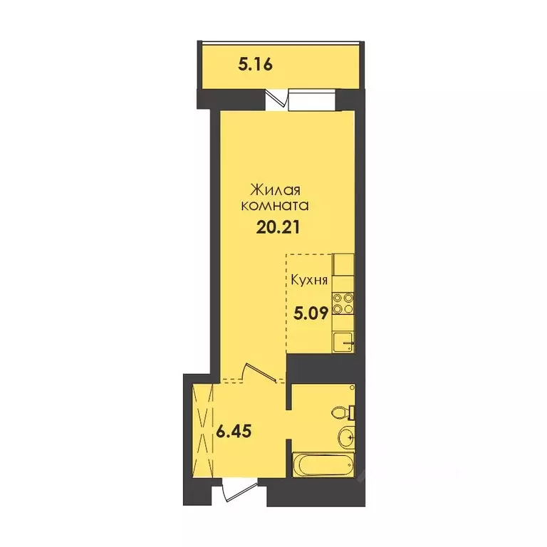1-к кв. Иркутская область, Иркутск ул. Якоби, 8 (41.27 м) - Фото 0