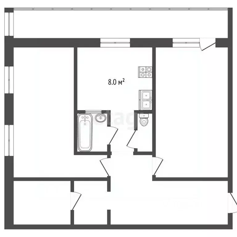 2-к кв. Крым, Белогорск ул. Нижнегорская (57.9 м) - Фото 1