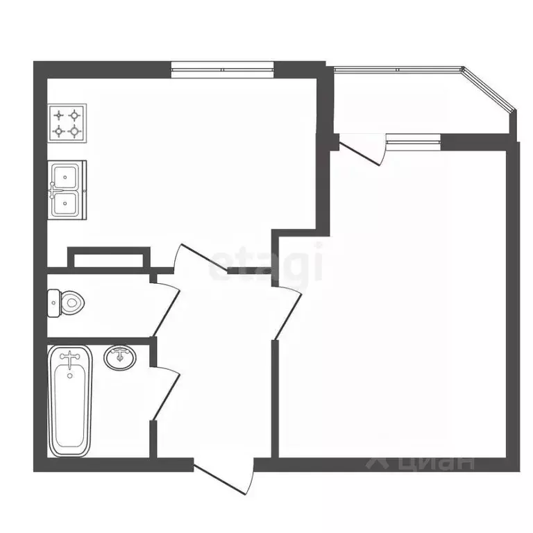 1-к кв. Санкт-Петербург, Санкт-Петербург, Пушкин Красносельское ш., 55 ... - Фото 2