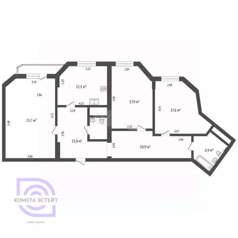 4-к кв. Москва Марксистская ул., 7 (103.3 м) - Фото 2