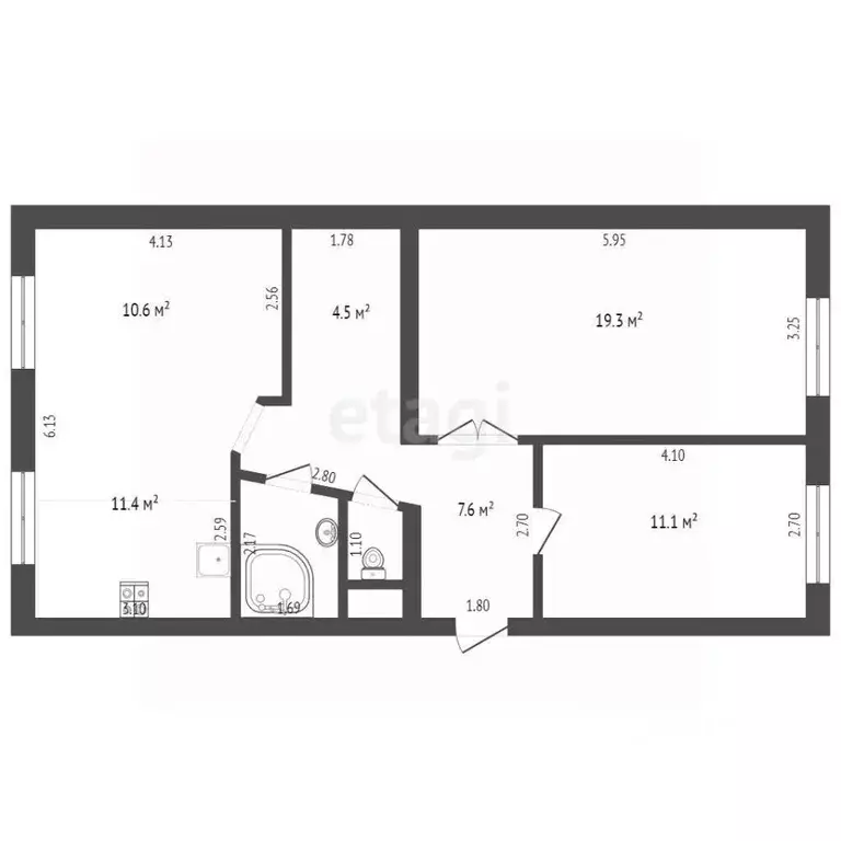 2-к кв. Ямало-Ненецкий АО, Новый Уренгой ул. 26-го съезда КПСС, 8А ... - Фото 2