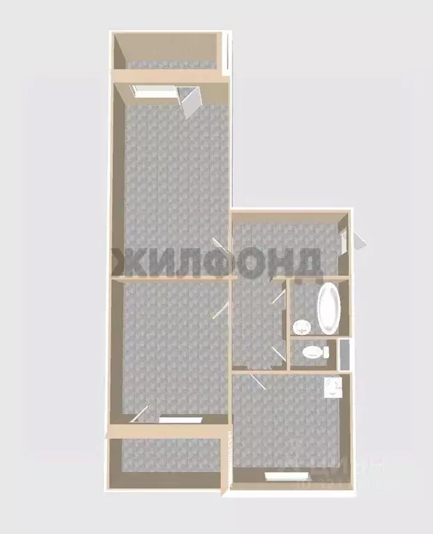 2-к кв. Белгородская область, Белгород Молодежная ул., 16 (51.0 м) - Фото 1