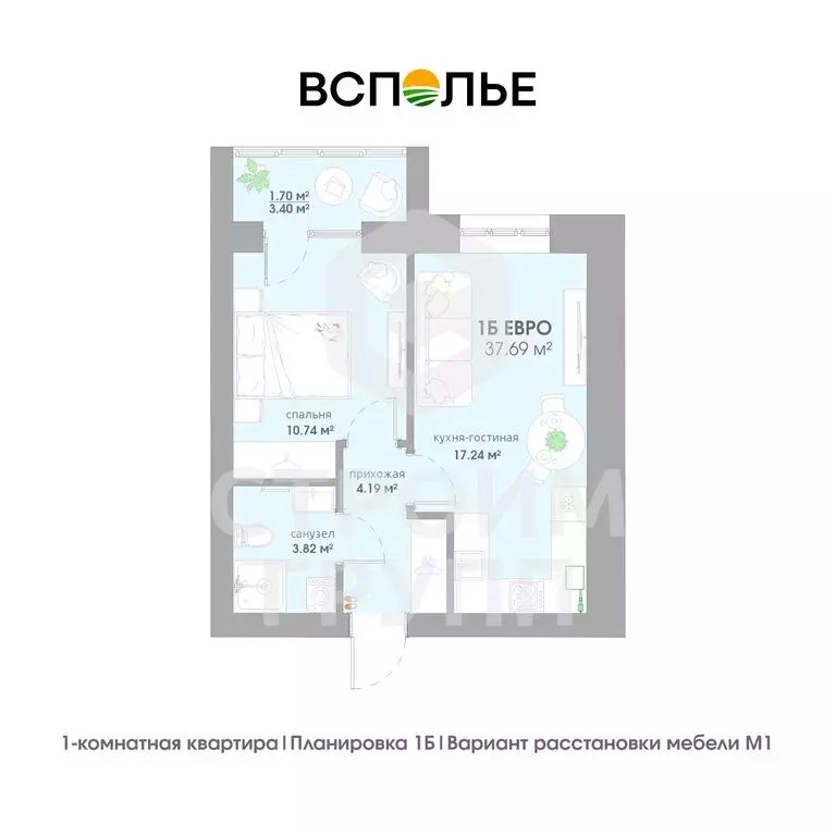 1-комнатная квартира: Владимирская область, Суздаль (37.69 м) - Фото 0