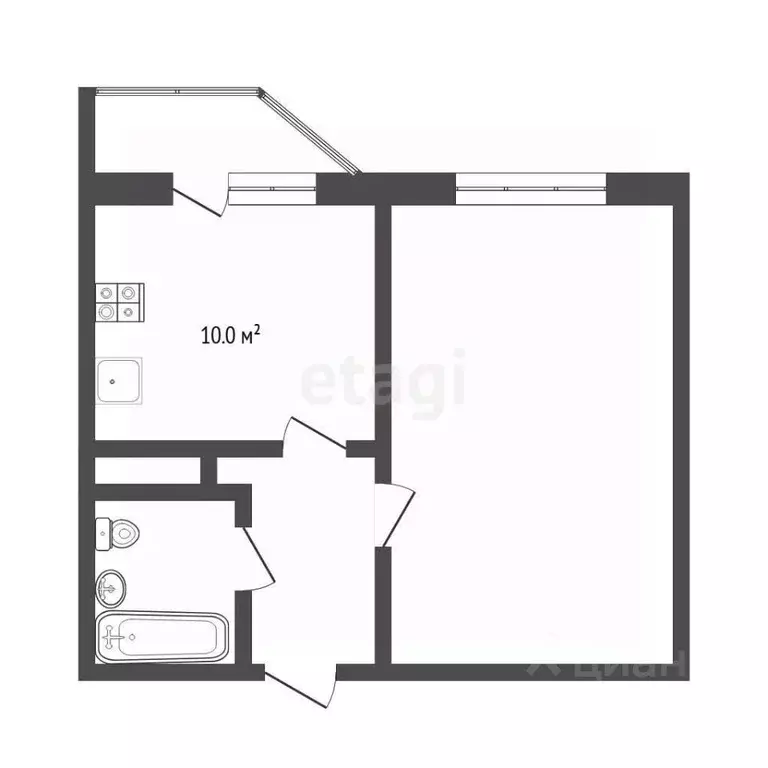 1-к кв. Тюменская область, Тюмень ул. Арктическая, 7к1 (41.0 м) - Фото 2